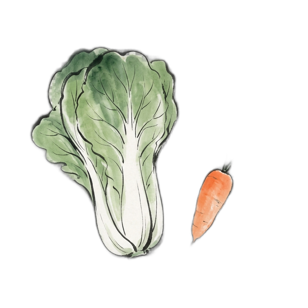 Cabbage - Sumi-e painting